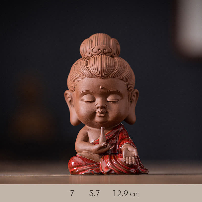Ceramic Buddha Statue Set | Mini Gautama & Bodhisattvas