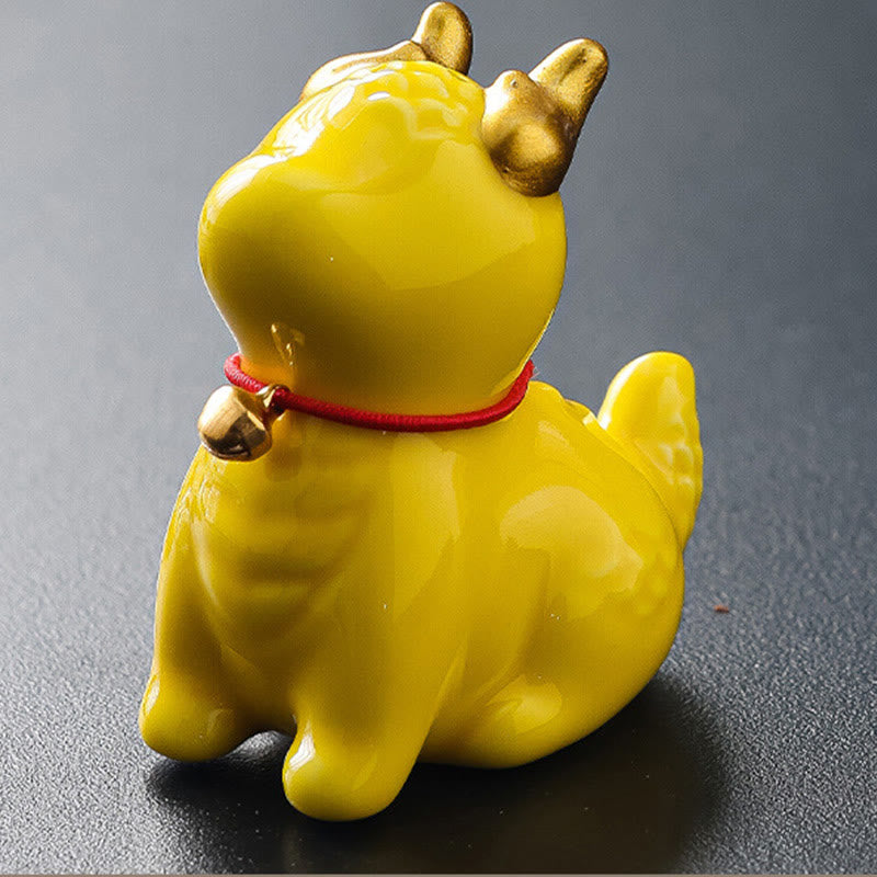 Ceramic Dragon Bell Incense Burner for Meditation & Balance