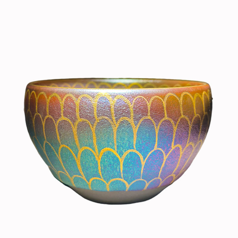 Ceramic Jianzhan Lotus Flower Tea Cup 150ml Zen Decor