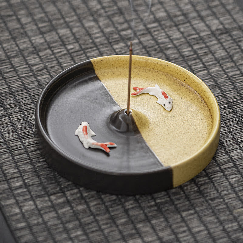 Ceramic Koi Fish Incense Burner for Spiritual Healing Meditation