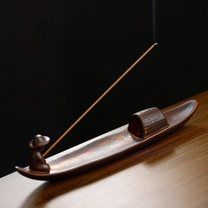 Ceramic Meditation Incense Burner | Lonely Fisherman Design