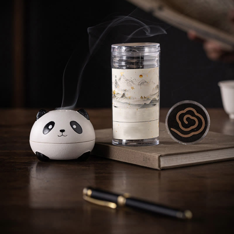 Ceramic Panda Incense Burner for Meditation and Relaxation