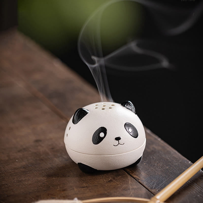 Ceramic Panda Incense Burner for Meditation and Relaxation