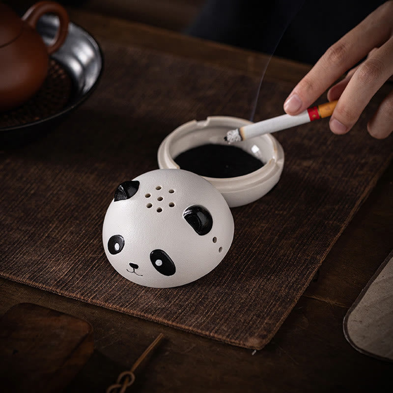 Ceramic Panda Incense Burner for Meditation and Relaxation