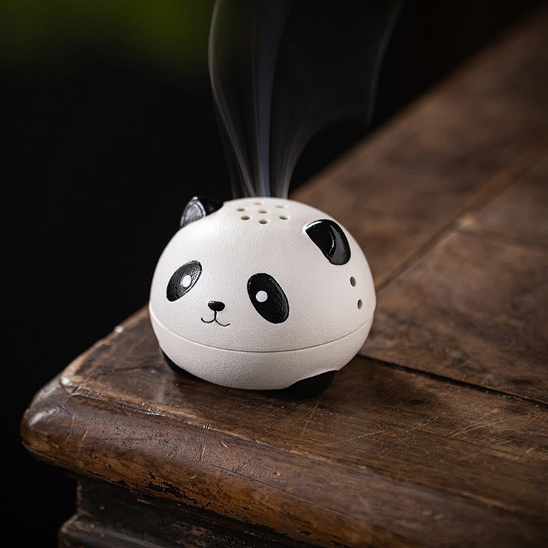 Ceramic Panda Incense Burner for Meditation and Relaxation