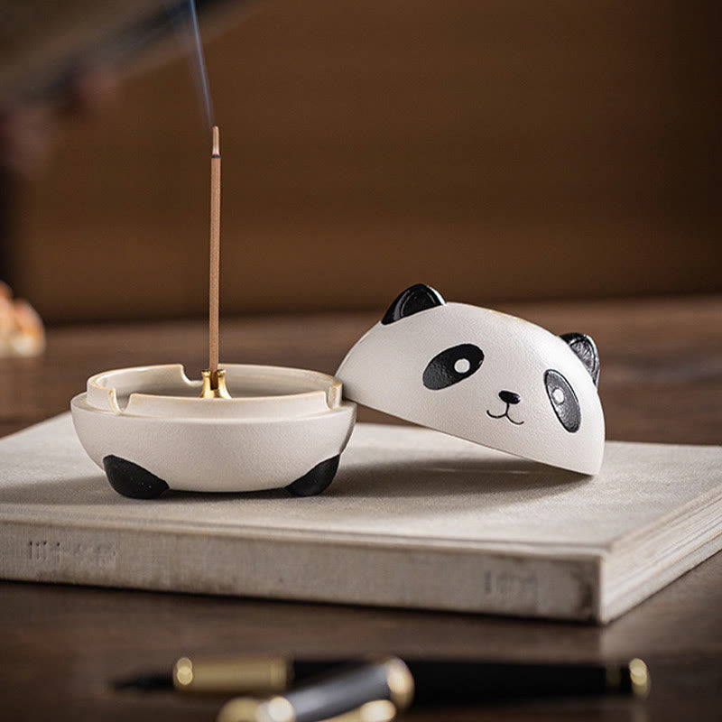 Ceramic Panda Incense Burner for Meditation and Relaxation