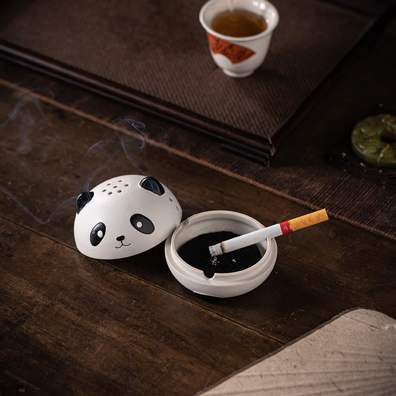 Ceramic Panda Incense Burner for Meditation and Relaxation