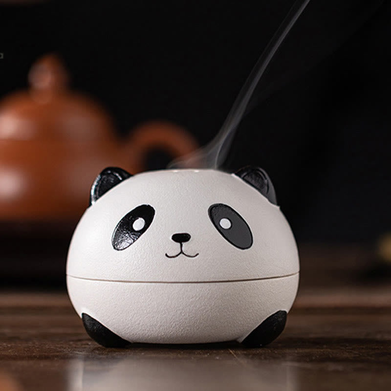 Ceramic Panda Incense Burner for Meditation and Relaxation