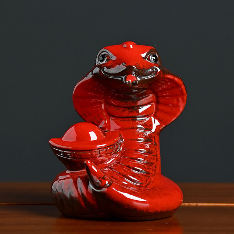 Ceramic Snake Ingot Fu Character Zen Home Decoration