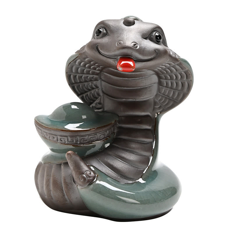 Ceramic Snake Ingot Fu Character Zen Home Decoration