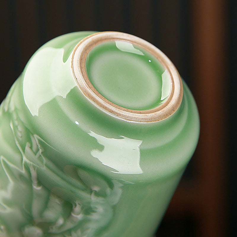 Ceramic Teacup with Zen Landscape Art | 130-195ml Capacity