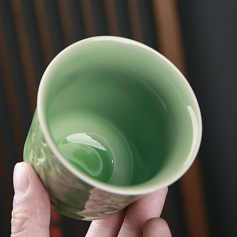 Ceramic Teacup with Zen Landscape Art | 130-195ml Capacity