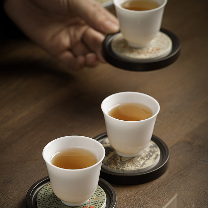 Ceramic Zen Tea Cup Mat 7.9cm | Natural Zen Decor
