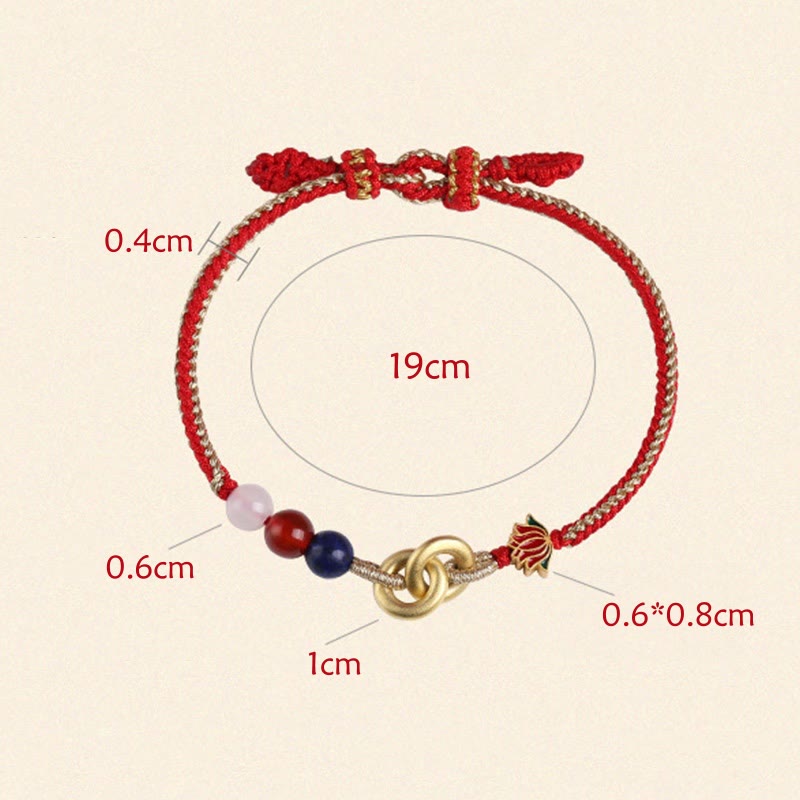 Sterling Silver Lotus Peace Buckle Bracelet for Protection