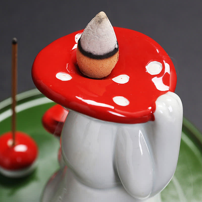 Year of the Rabbit Ceramic Incense Burner with Bunny Design