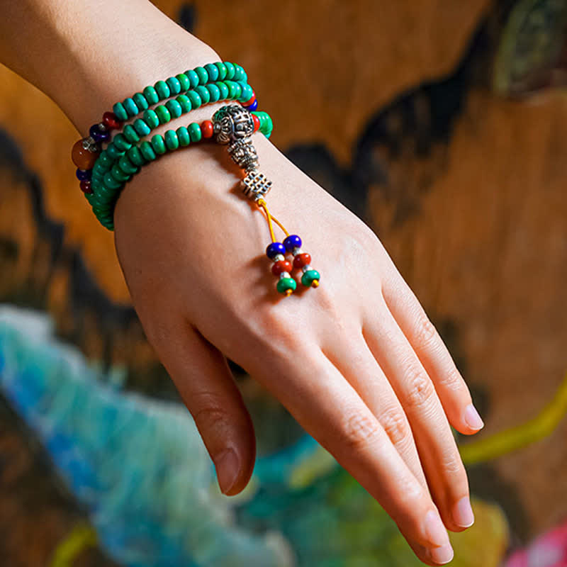108 Beads Tibetan Turquoise Dzi Protection Bracelet