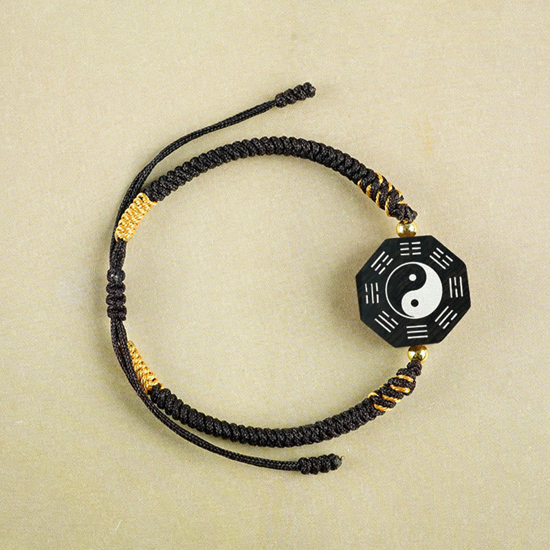 Small Leaf Red Sandalwood Yin Yang Protection Bracelet