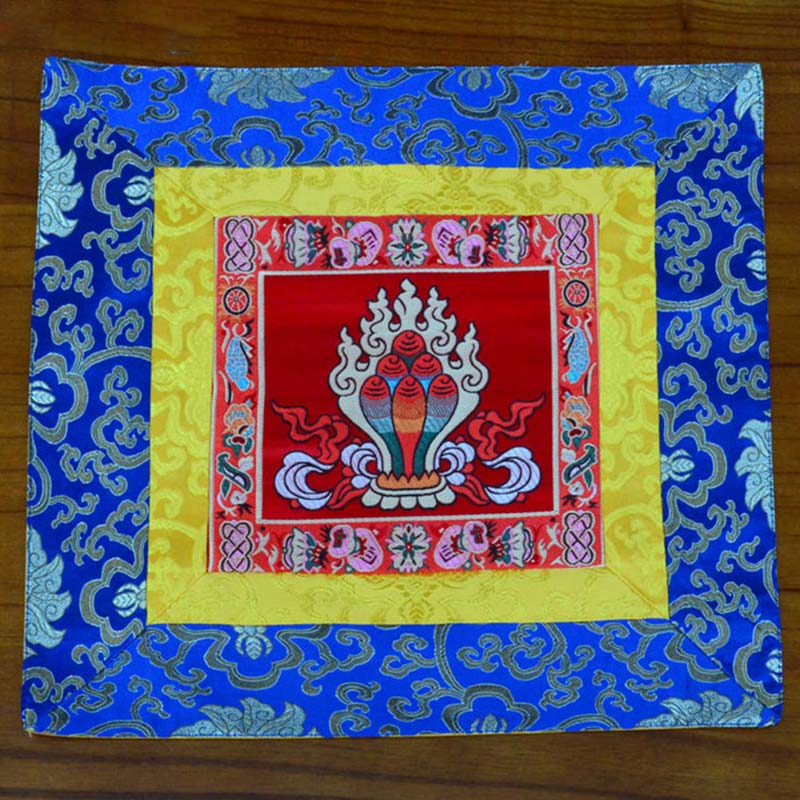 Meditation Prayer Altar Mat with Vajra and Auspicious Symbols