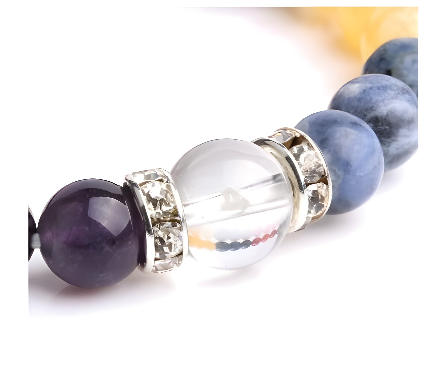 Chakra Balancing Bracelet with Clear Crystal Bead
