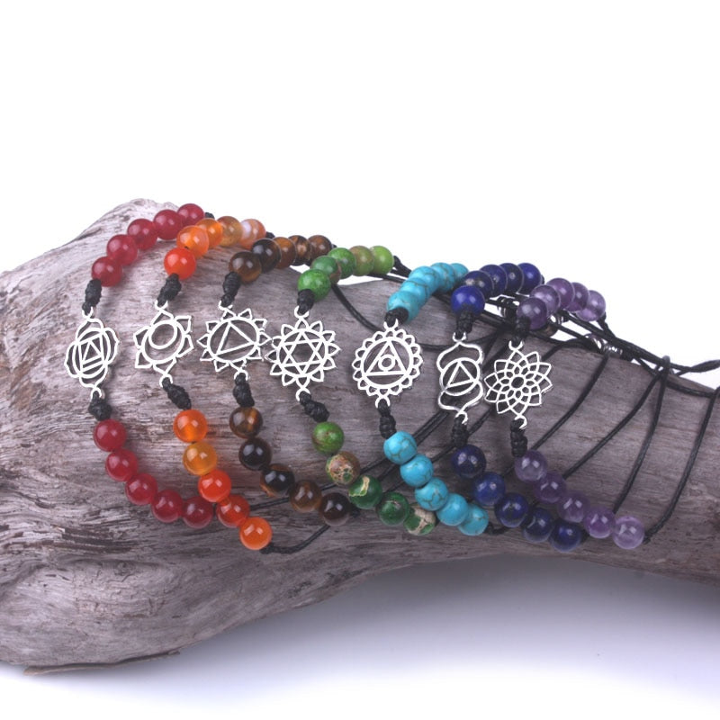 7 Chakra Natural Stone Bracelet for Balance and Harmony