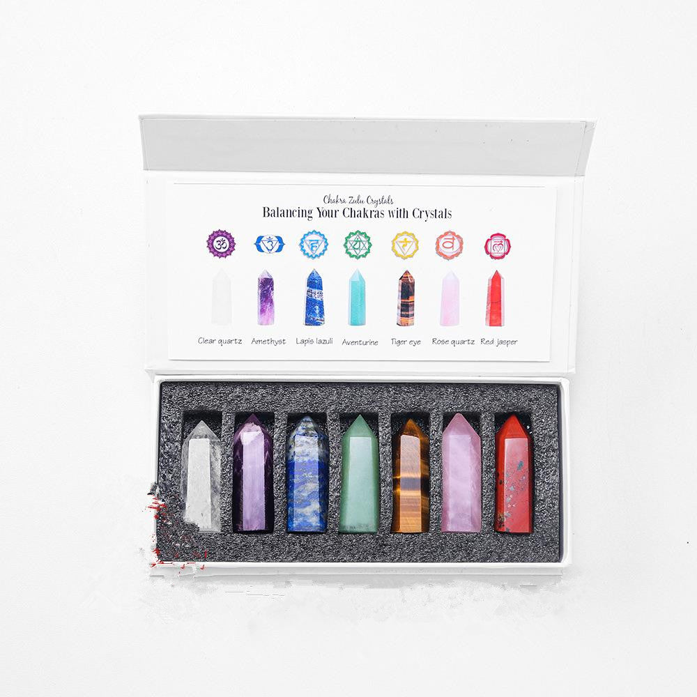 Chakra Crystal Points Box with 7 Natural Stones 4-5cm