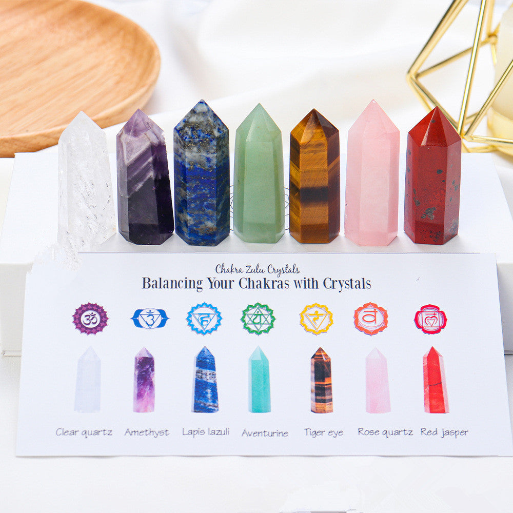 Chakra Crystal Points Box with 7 Natural Stones 4-5cm
