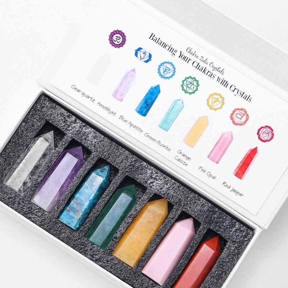 Chakra Crystal Points Box with 7 Natural Stones 4-5cm