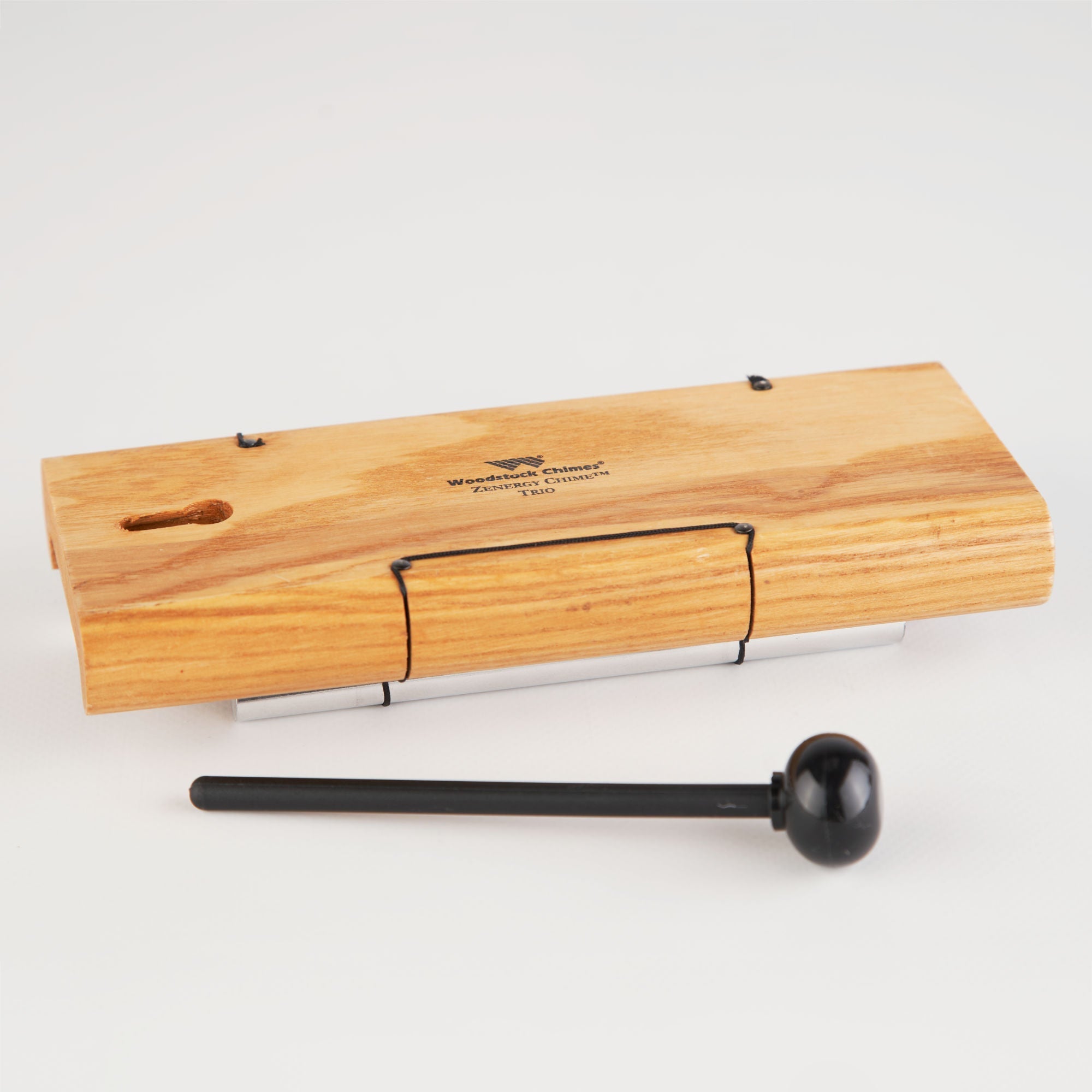 Wooden percussion block with black mallet from Chakra Energy Bar Chime for Healing