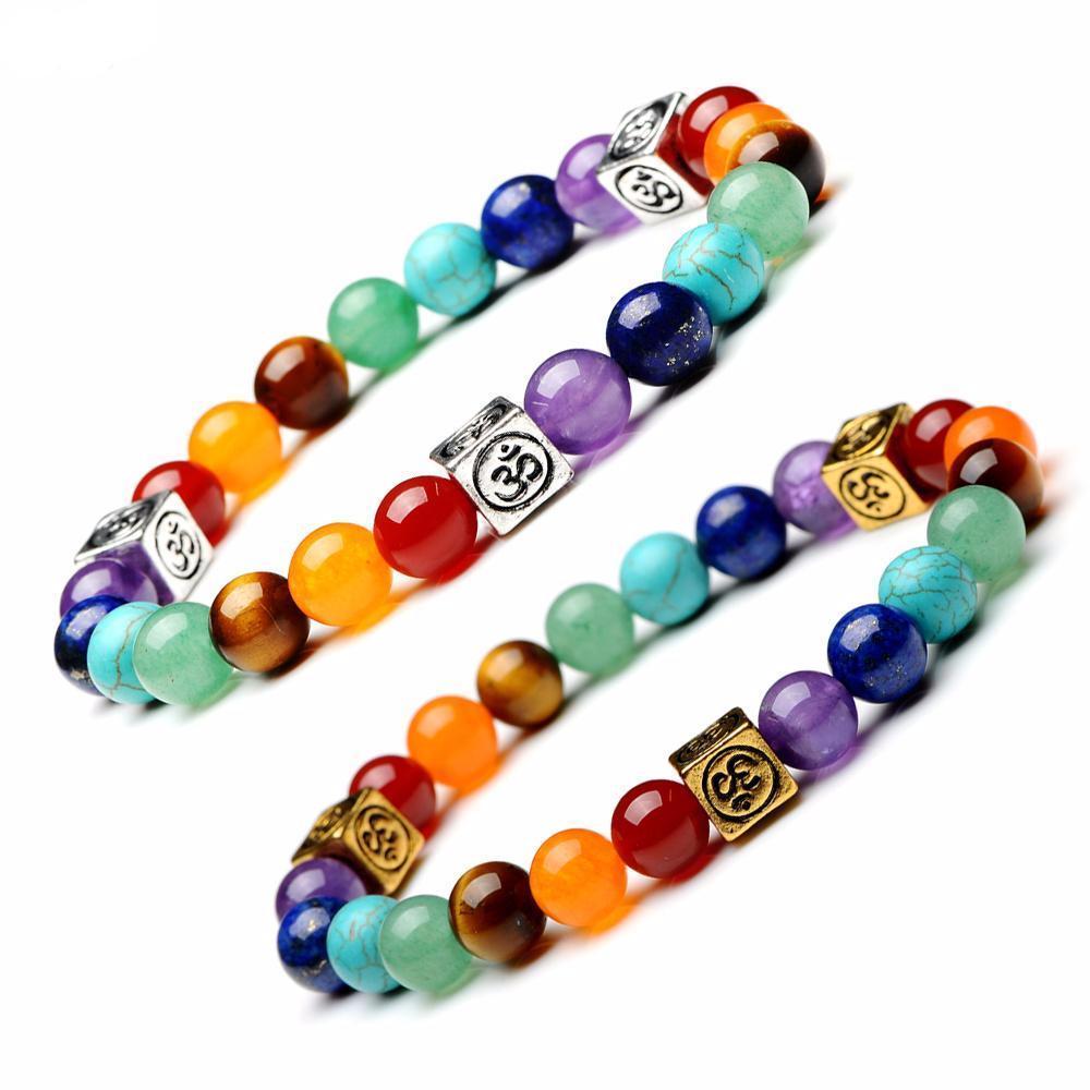Chakra Healing Bracelet with Om Symbol