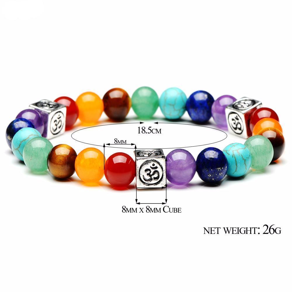 Chakra Healing Bracelet with Om Symbol