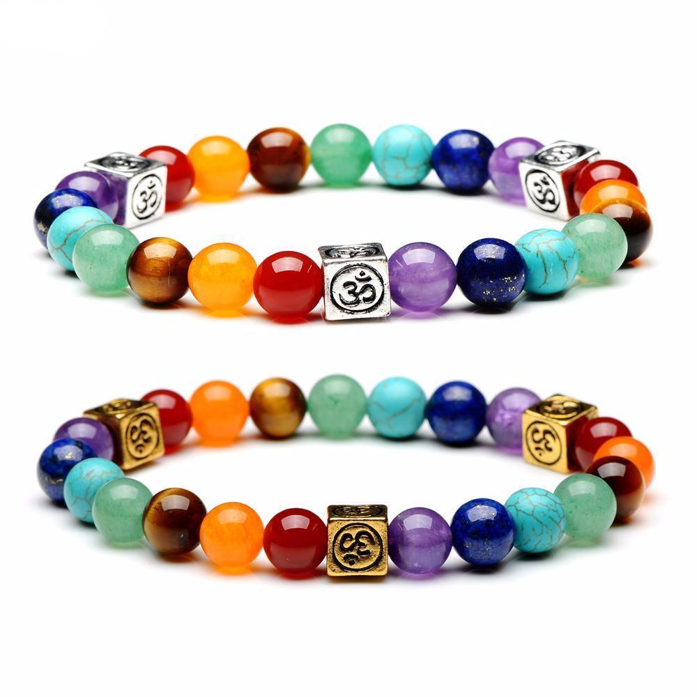 Chakra Healing Bracelet with Om Symbol