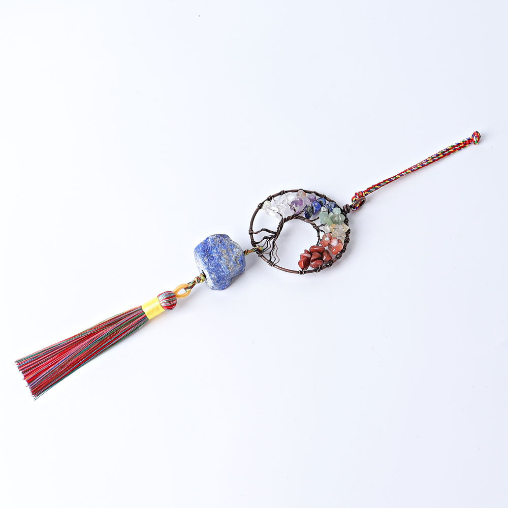 Chakra Life Tree Hanging Ornament with Healing Crystals
