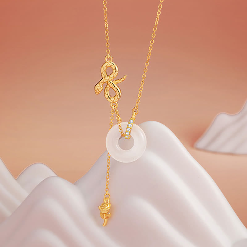 Chalcedony 925 Sterling Silver Year of the Snake Harmony Necklace