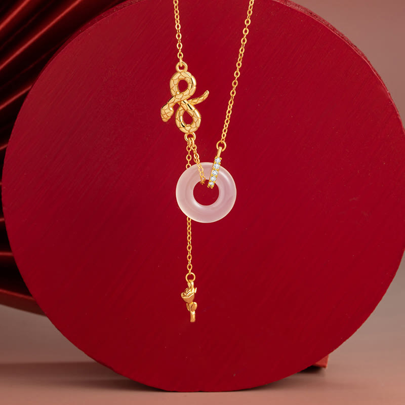 Chalcedony 925 Sterling Silver Year of the Snake Harmony Necklace