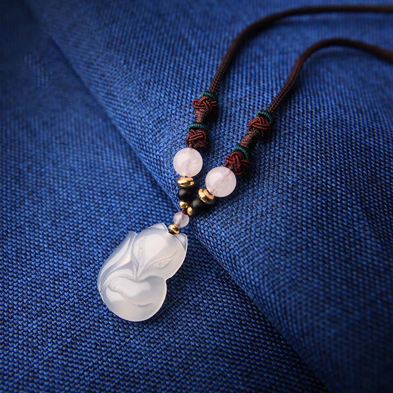 Chalcedony Pink Crystal Harmony Necklace 60cm Unisex