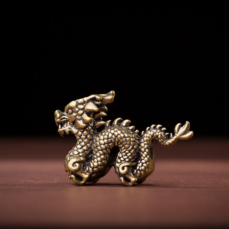 Chinese Dragon Statue | Small Brass Dragon Figurine 6cm