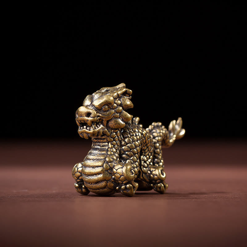 Chinese Dragon Statue | Small Brass Dragon Figurine 6cm