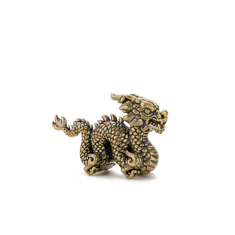 Chinese Dragon Statue | Small Brass Dragon Figurine 6cm