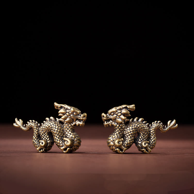 Chinese Dragon Statue | Small Brass Dragon Figurine 6cm