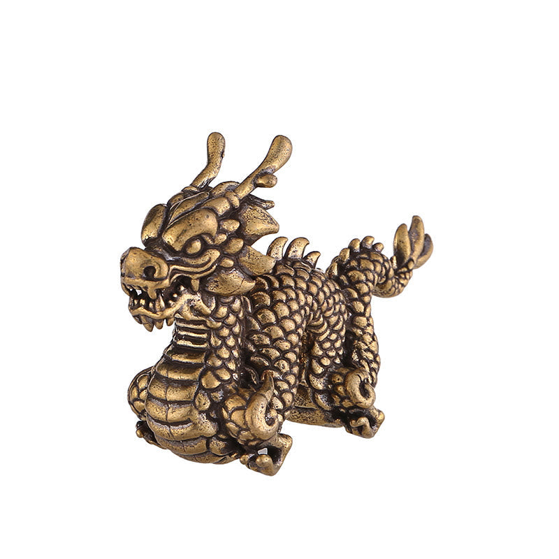 Chinese Dragon Statue | Small Brass Dragon Figurine 6cm