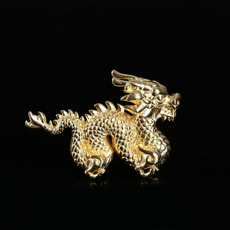 Chinese Dragon Statue | Small Brass Dragon Figurine 6cm