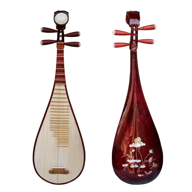 Professional Pipa Aldult Lute Chinese Ethnic Music Instrument Traditional Oriental Stringed Musical Instruments with Accessories