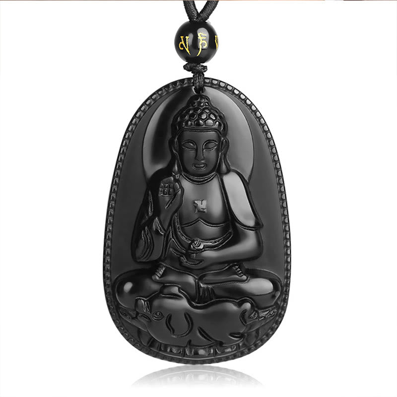 Chinese Zodiac Black Obsidian Purification Necklace