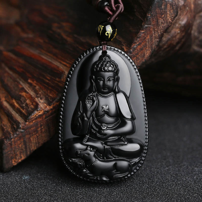 Chinese Zodiac Black Obsidian Purification Necklace