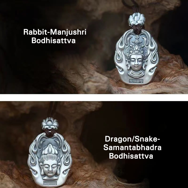 Chinese Zodiac Compassion Necklace with Om Mani Padme Hum Pendant