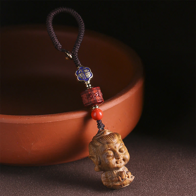 Chinese Zodiac Green Sandalwood Protection Key Chain