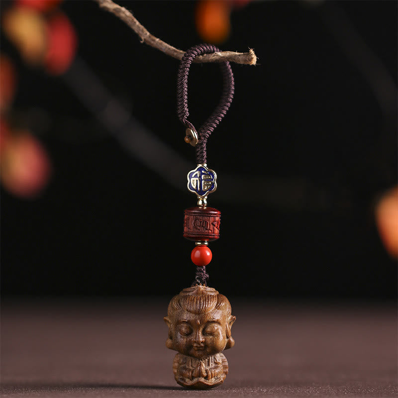 Chinese Zodiac Green Sandalwood Protection Key Chain