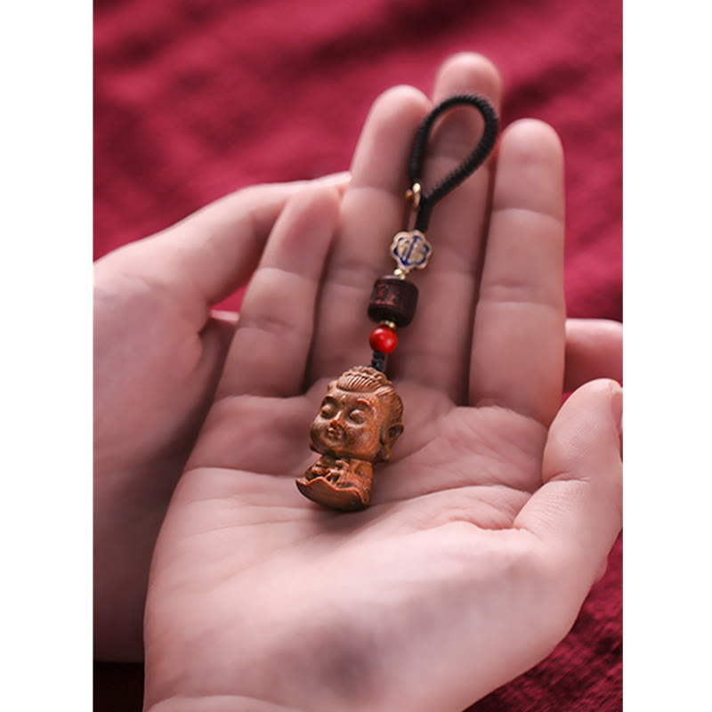 Chinese Zodiac Green Sandalwood Protection Key Chain