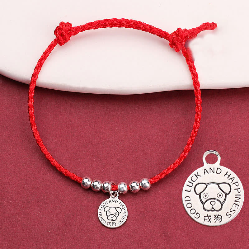Chinese Zodiac Kid Protection Bracelet | Sterling Silver & Red String