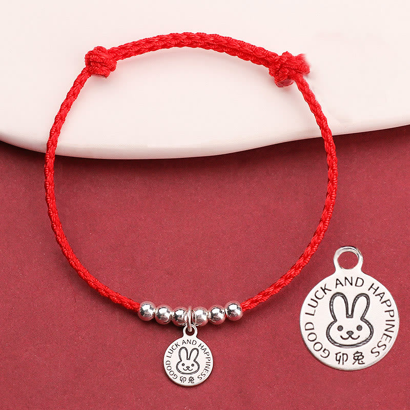 Chinese Zodiac Kid Protection Bracelet | Sterling Silver & Red String